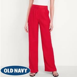Extra High-Waisted Linen-Blend Taylor Wide-Leg Trouser Pants OLD NAVY size L